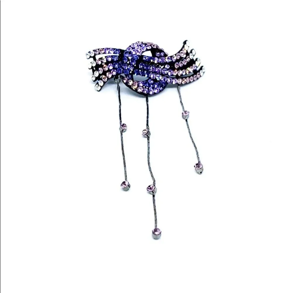 Lavender Rhinestone Hair Clip - Picture 2 of 7
